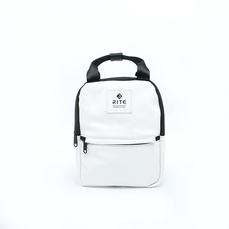 [RITE] Le Tour Series - Dual-use Mini Backpack - Leather White - กระเป๋าเป้สะพายหลัง - วัสดุกันนำ้ ขาว