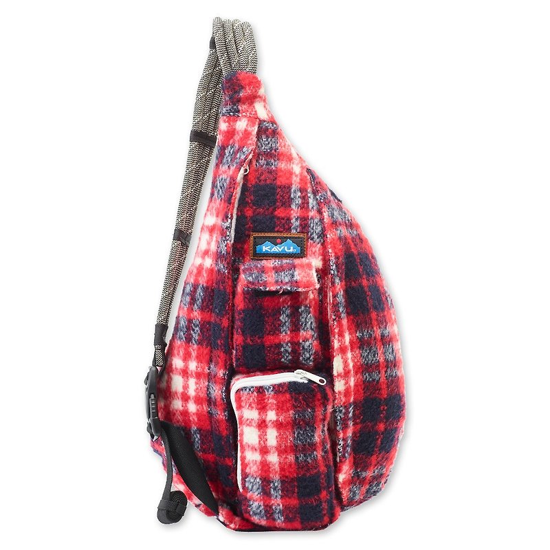 【西雅圖 KAVU】Plaid Rope Bag 休閒格紋單肩包 美國紅 #9164 - 側背包/斜背包 - 其他材質 