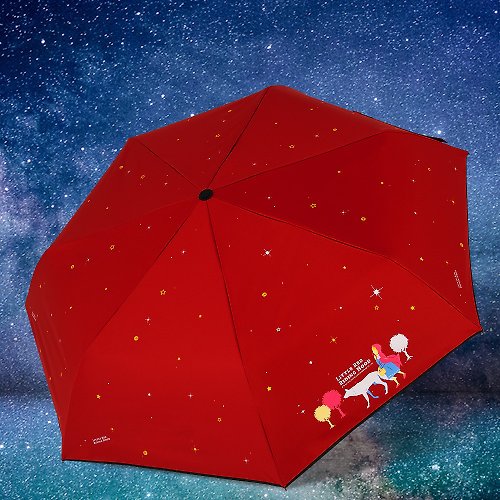 TDN 雙龍牌小紅帽降溫13度黑膠自動傘自動開收傘抗UV晴雨傘(玫瑰紅)