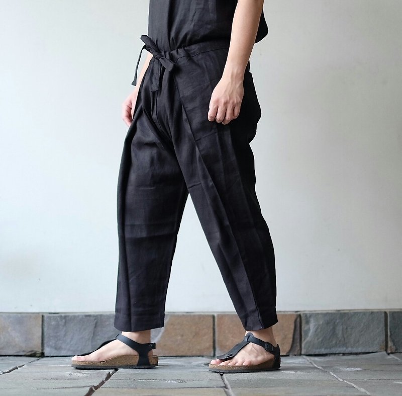Baladhi Black for Him - กางเกงขายาว - ผ้าฝ้าย/ผ้าลินิน สีดำ