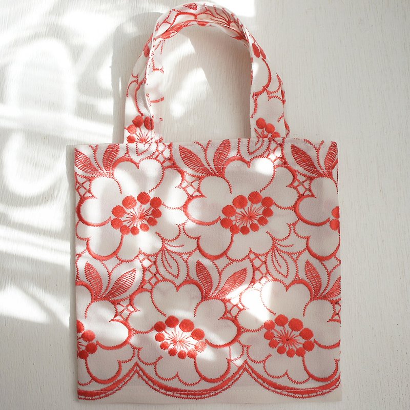 Ba-ba handmade mini shopping bag  No.RB35 - 手提包/手提袋 - 其他材質 粉紅色