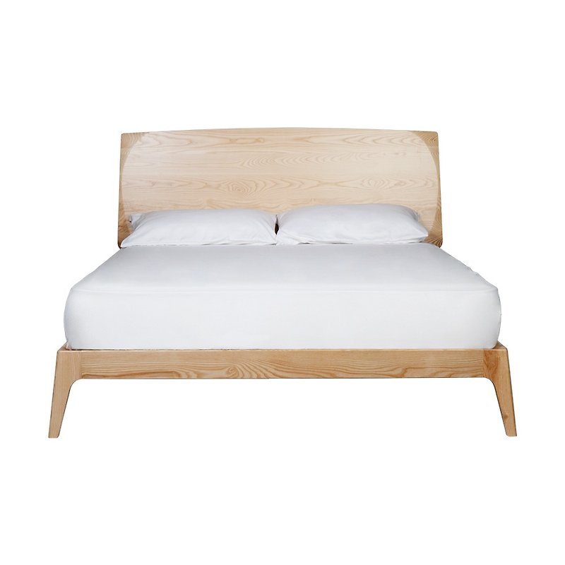 Corrugated double solid wood bed frame 5*6.2 feet [Gebengen Series] WRBS022R - Other Furniture - Wood 