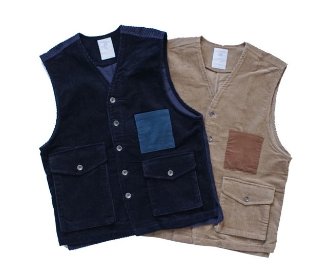 Splicing Corduroy Gilet Corduroy Colorblock Contrast Retro Mountain Vest  Vest - Shop iionces Men's Tank Tops & Vests - Pinkoi