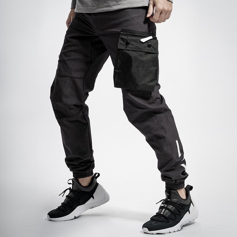 3D non-brake cuff pants - กางเกงขายาว - เส้นใยสังเคราะห์ สีดำ