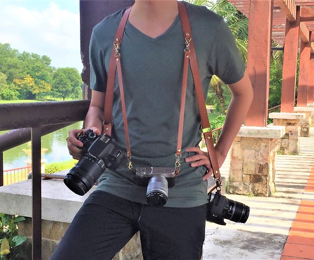 Personalized Leather camera harness //Photographer Harness //Dual