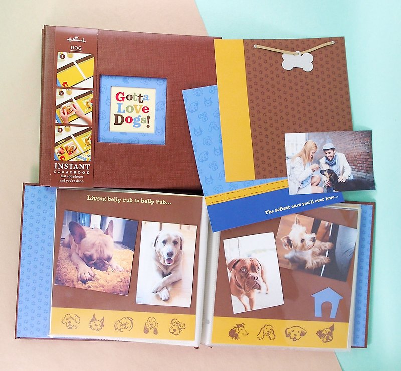 ◤ we love dogs | record with this | scrapbook notebook - Photo Albums & Books - Paper Brown