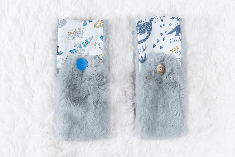 二段スカーフ（A） - 子供や幼児赤ちゃん暖かいコートのスカーフのウサギシリーズ（オプションカラーコンテキスト） - スタイ - コットン・麻 グレー