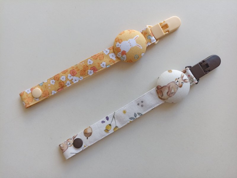 [Shipping within 5 days] Rabbit pacifier clip pacifier chain bag buckle pacifier clip fixed pacifier - Baby Bottles & Pacifiers - Cotton & Hemp Multicolor