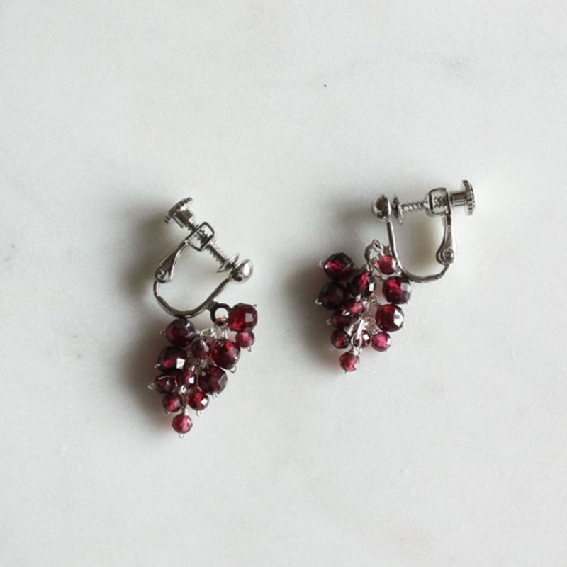 Pinkoi Proxy Purchase - No. 965 Garnet Clip-On - Earrings & Clip-ons - Gemstone 