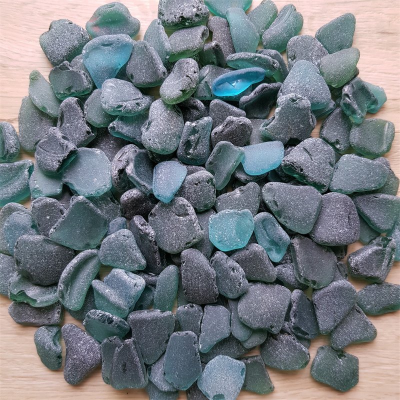 Teal sea glass, Natural sea glass. 200 gram - Other - Glass 