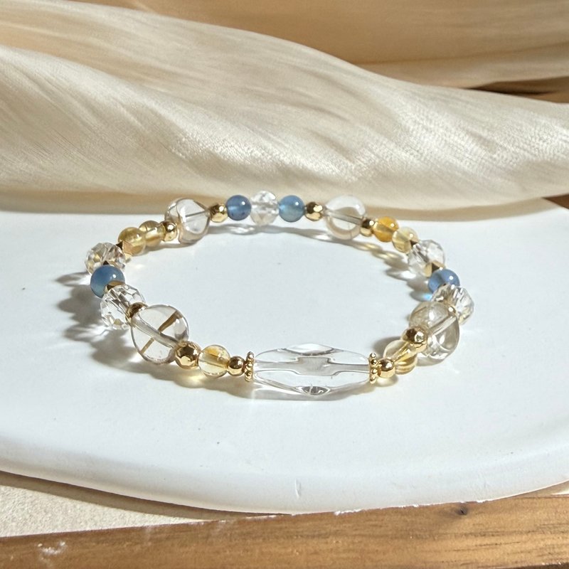 白水晶、黃水晶、海藍寶、清透鈦晶 天然石手鍊 - 手鍊/手環 - 水晶 