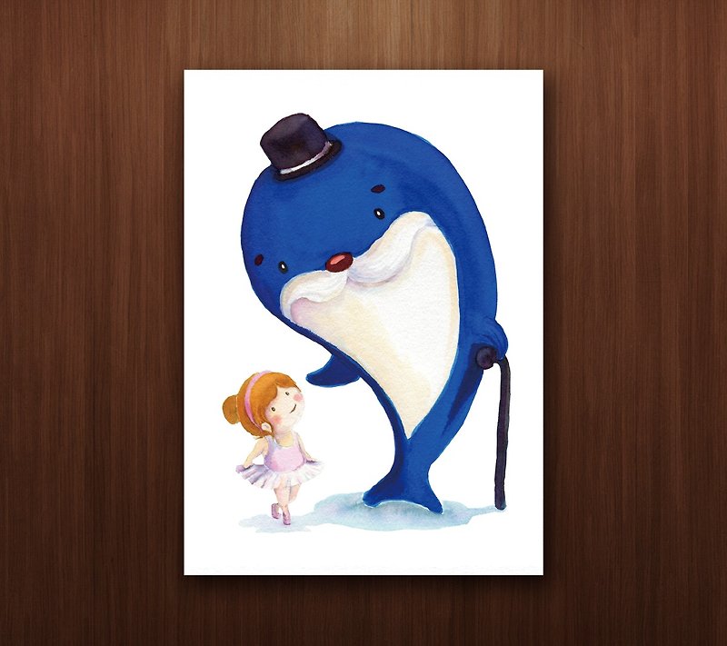 擁抱系列 Blue鯨 明信片 鯨魚 藍色 畢業禮物 - 卡片/明信片 - 紙 