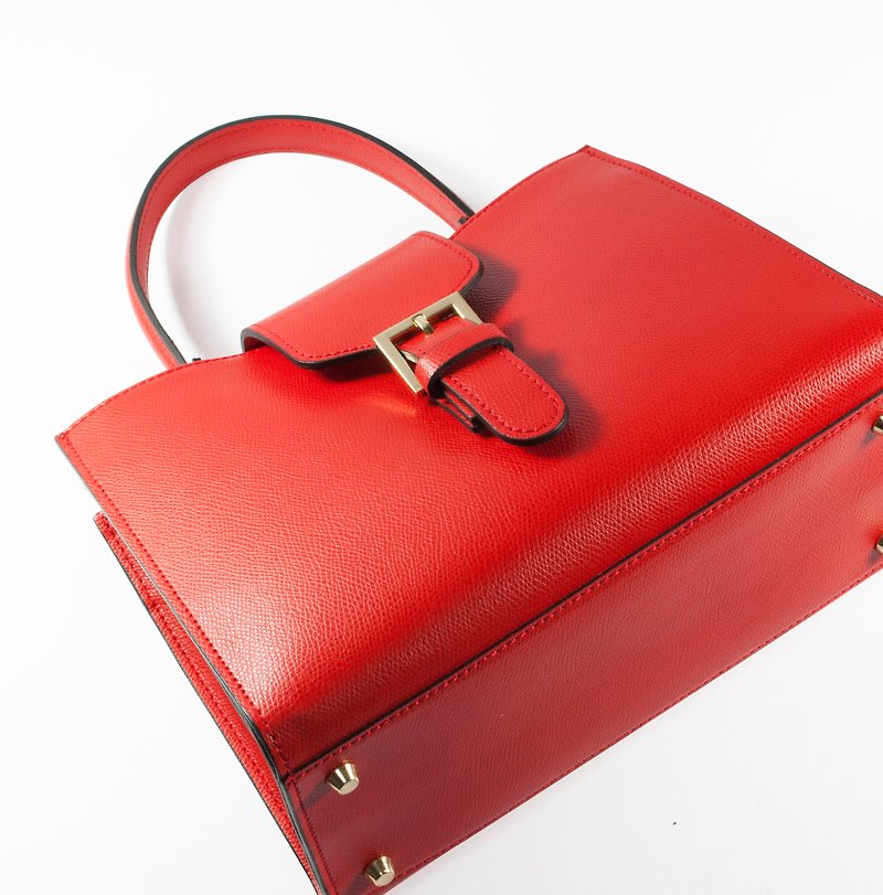 ITA BOTTEGA [Made in Italy] leather portable shoulder bag - กระเป๋าแมสเซนเจอร์ - หนังแท้ สีดำ