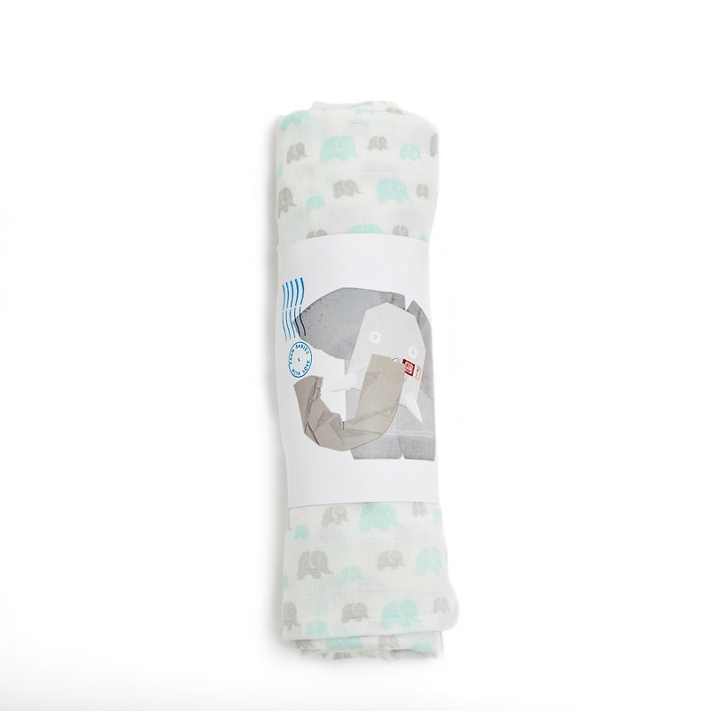 Elephant Family Series 100% Organic Cotton Multifunctional Gauze Wraps are soft, light and easy to carry - ของขวัญวันครบรอบ - ผ้าฝ้าย/ผ้าลินิน 