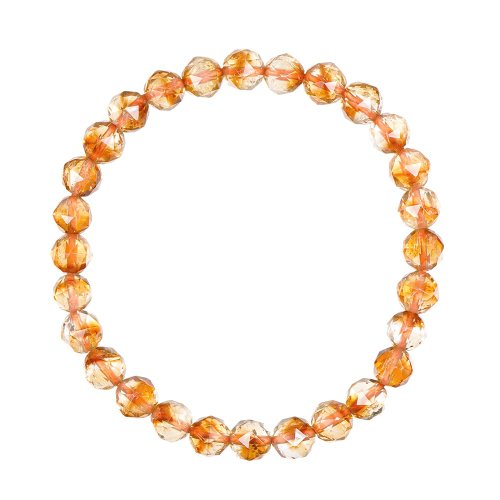 正佳珠寶 Gemsrich Jewelry 【正佳珠寶】黃水晶 鑽切金字塔 7mm 黃水晶手珠