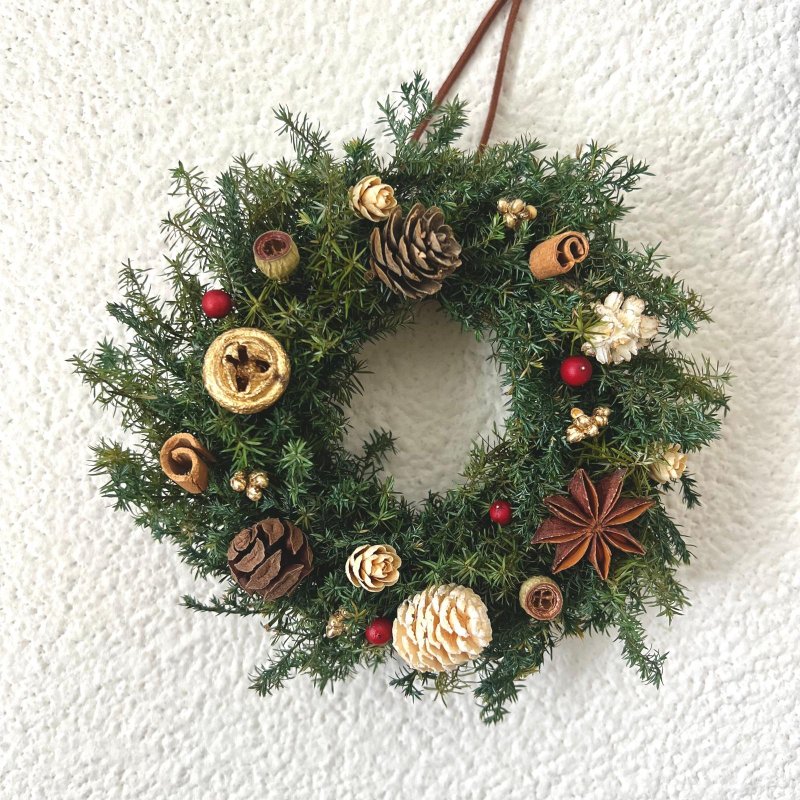 雪松香氣・迷你聖誕花圈 款式2 - 乾燥花/永生花 - 植物．花 