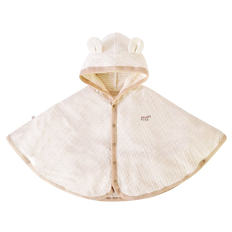 [SISSO organic cotton] colored cotton little bear thin cape - เสื้อโค้ด - ผ้าฝ้าย/ผ้าลินิน ขาว