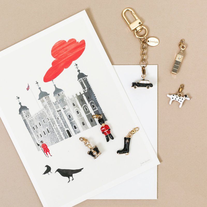 【Jeantopia】 Mini three-dimensional pendant red and black British black and white British - Other - Other Metals 