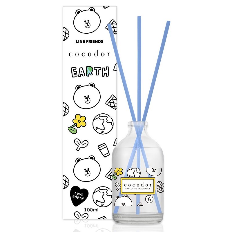 cocodor-LINE FRIENDS Green Day series diffuser bottle 100ml-Blue Sea - Fragrances - Glass Blue