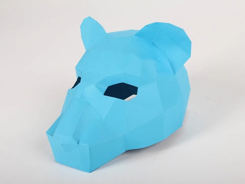 Papercraft Masquerade Tiger Mask / Aesthetic Jungle Animal Nursery Decor - อื่นๆ - กระดาษ สีน้ำเงิน