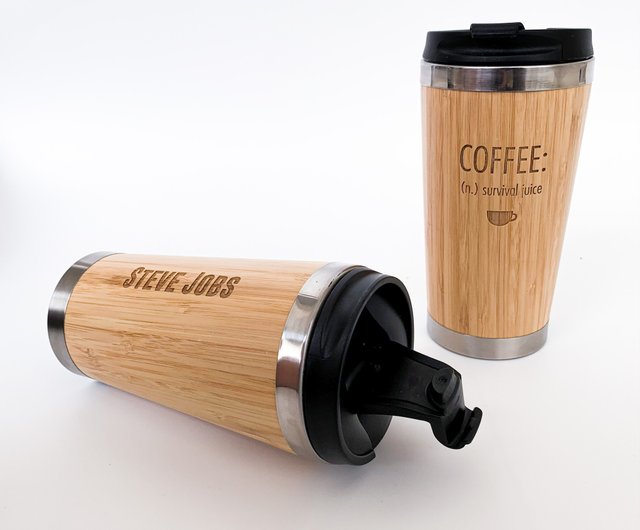 Personalized Bamboo Travel Coffee Mug Tumbler - Shop NSJ Stylish Store  Vacuum Flasks - Pinkoi