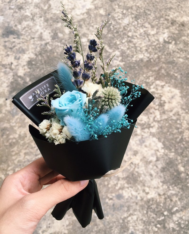 「我的週一從此不再blue。」| 迷你永生花&乾燥花束 - 盆栽/植栽 - 植物．花 藍色