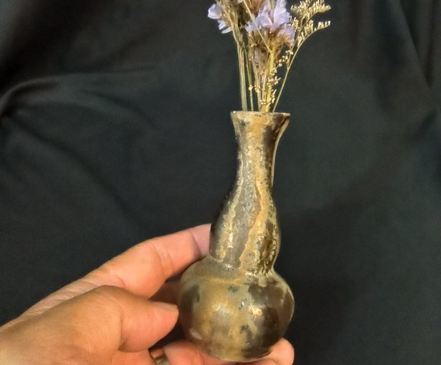 瓢箪型山水花瓶