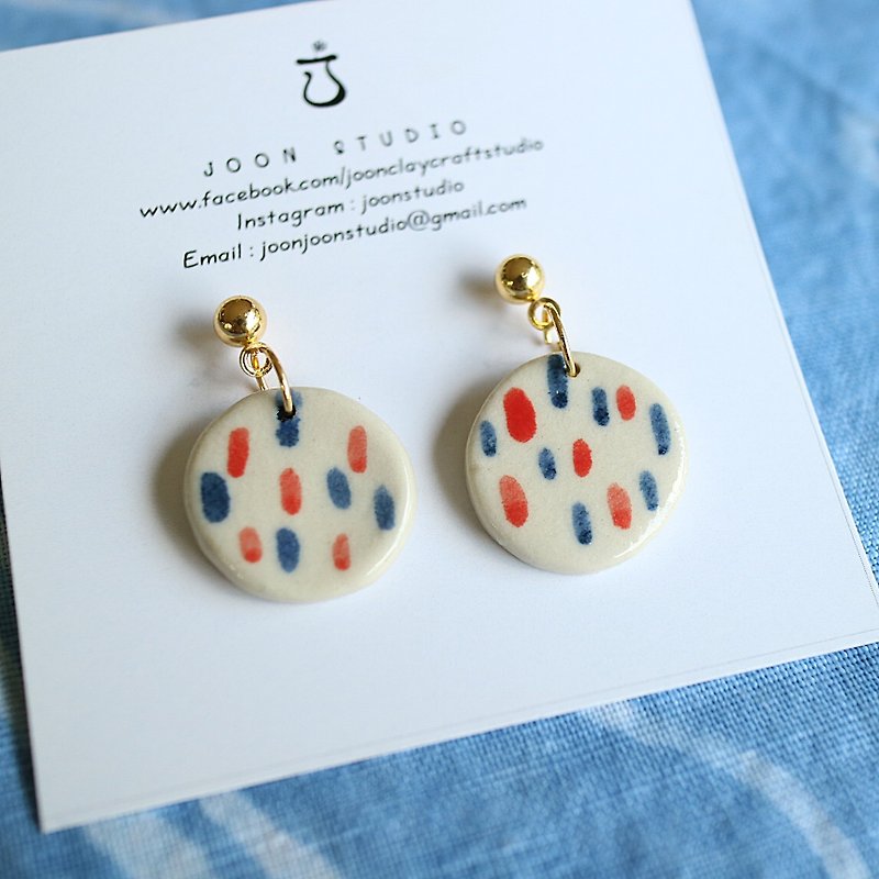 Pottery Earrings & Clip-ons - dot dot earring 4