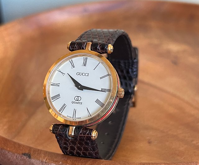 稀少古董Gucci古馳皮革腕時計- 設計館從古至今百貨行女裝錶- Pinkoi