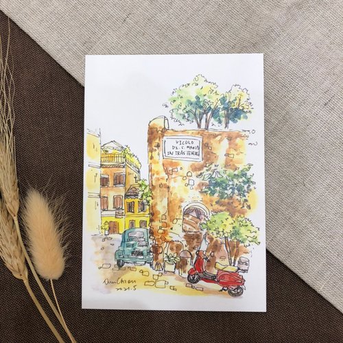 I’m nunu 手繪寵物畫、風景畫 歐洲街景/明信片