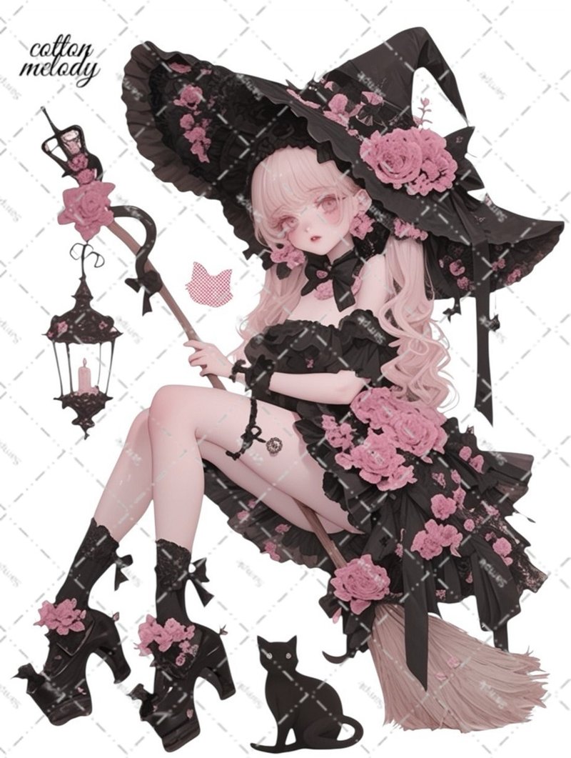 original sticker no.6988 人物ステッカー オリジナルステッカー 人物ステッカー 女の子ステッカー オリジナル人物ステッカー - 貼紙 - 紙 