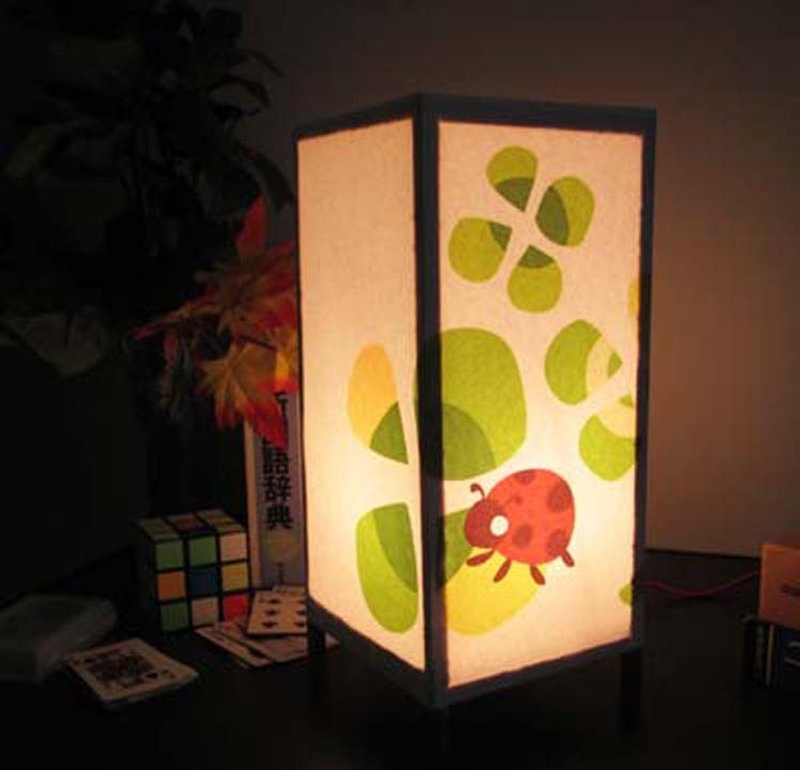 "Walk of ladybug" healing shine, peace Wright (4-17) No. 3 table stand - Lighting - Wood Orange