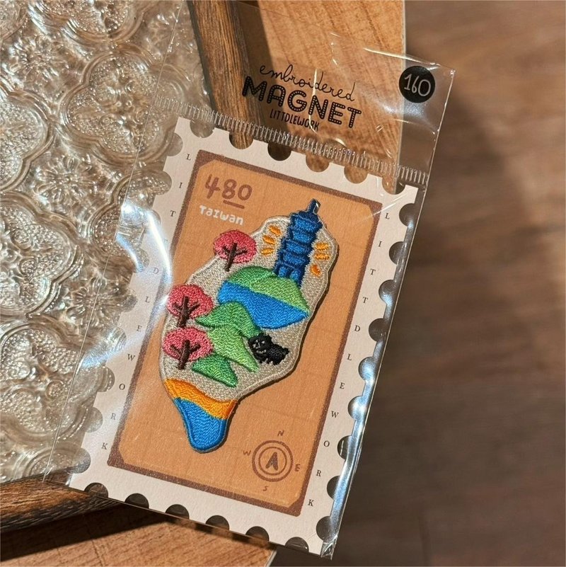 刺繡軟磁鐵 | 台灣地形-台北古蹟 | Littdlework - 磁鐵 - 繡線 多色