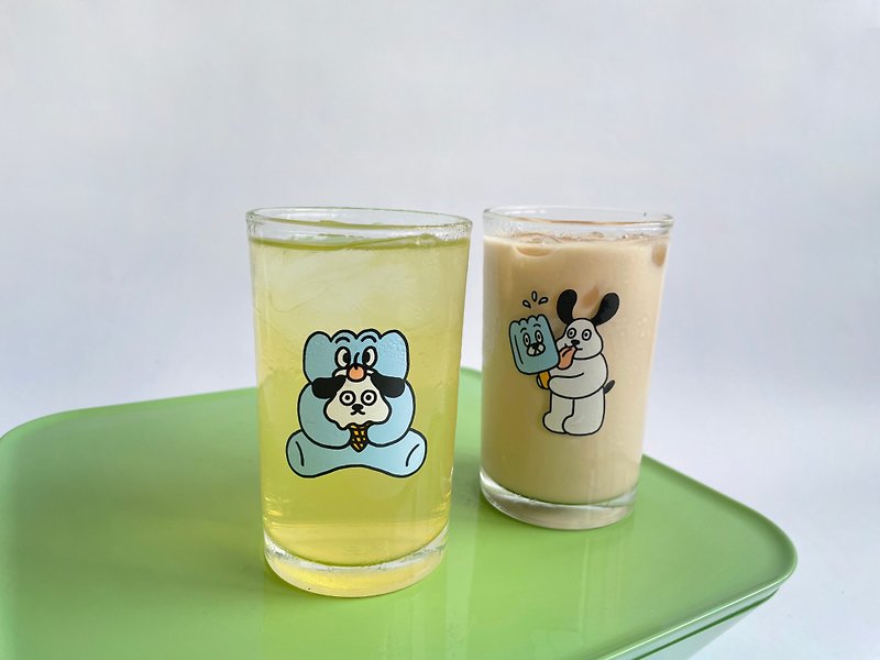 玻璃 杯子 透明 - 餃貓甲涼杯 共兩款圖案