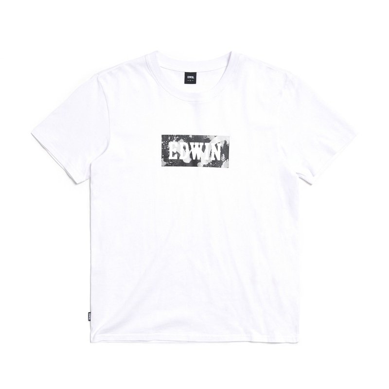 EDWIN spray-painted printed short-sleeved T-shirt-men's (white) #Top - เสื้อยืดผู้ชาย - ผ้าฝ้าย/ผ้าลินิน ขาว