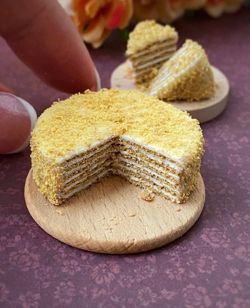 Miniature honey cake. TUTORIAL polymer clay. Mini bakery. Tiny foods. Video - Other - Clay 
