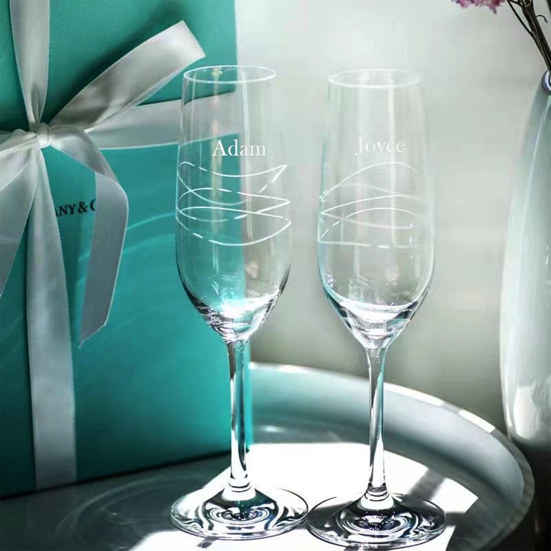 【訂製】情人節禮物 紀念日 週年禮品 日本限定 Tiffany 酒杯 - 杯子 - 玻璃 
