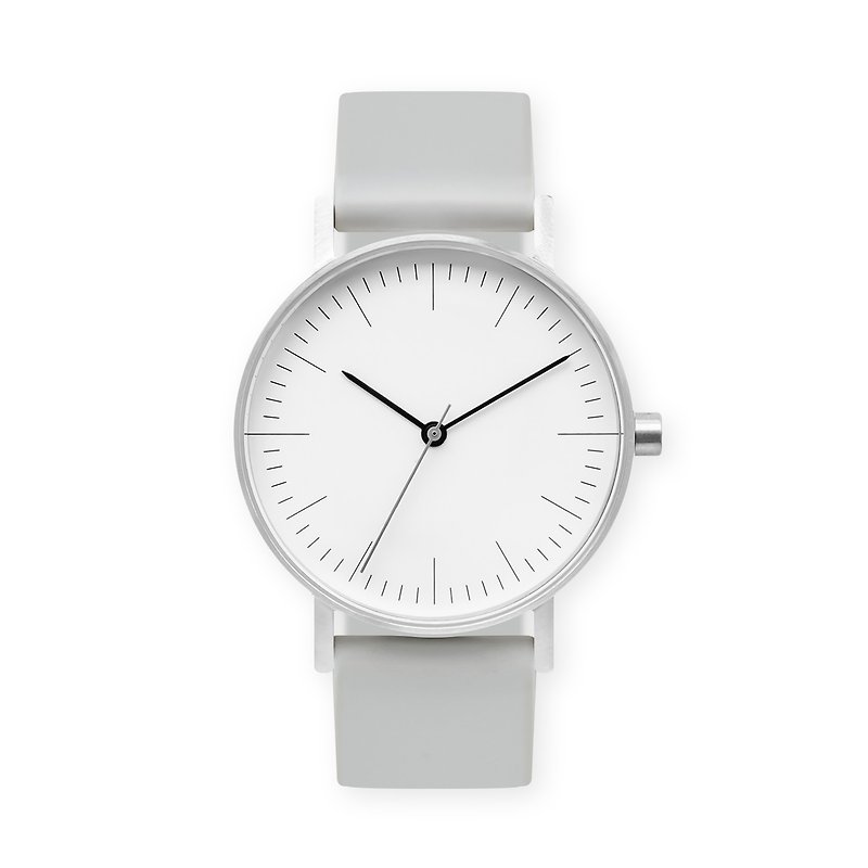 BIJOUONE Bishuwan B001 Series Silver Case White Dial Silicone Strap Waterproof Watch - Women's Watches - Stainless Steel White