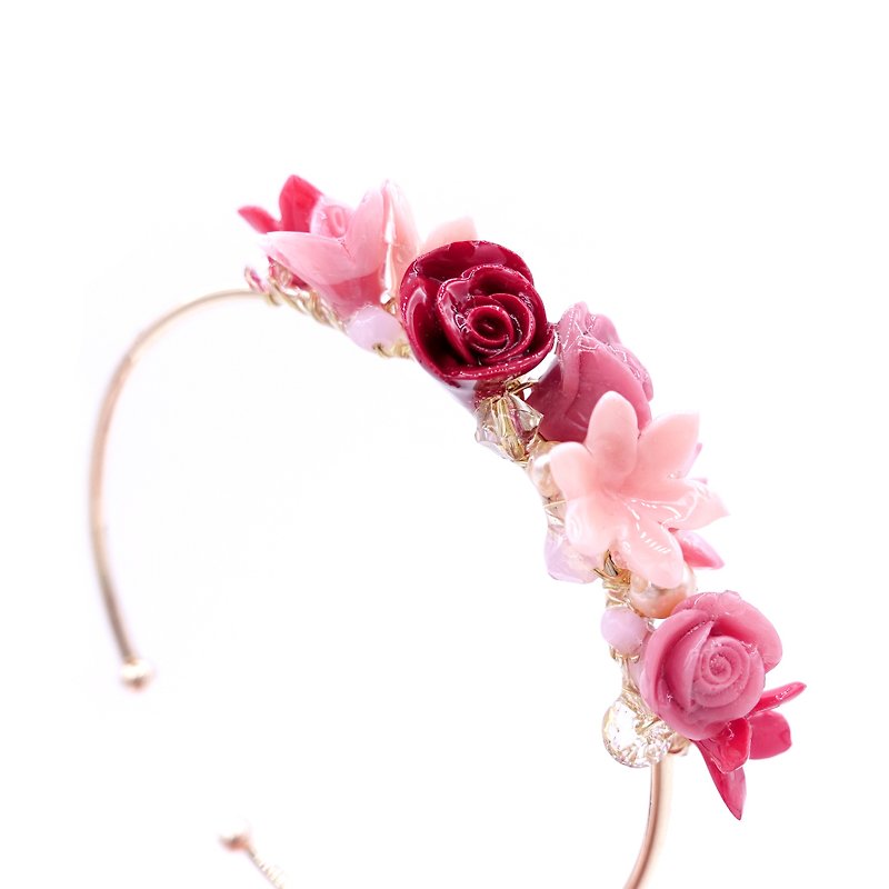Pamycarie ROSY ROSIE Valentine's Day Limited Edition Romantic Rose Bouquet Bracelet - Bracelets - Clay Red