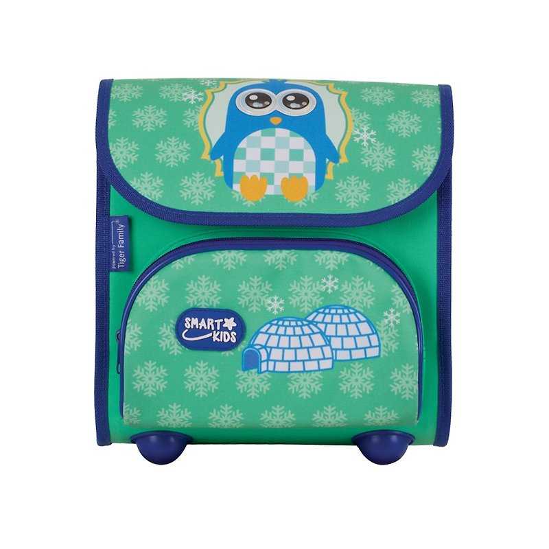 Tiger Family Nursery Schoolbag - Green Penguin + [Gifts] Boxed 2B Large Triangle Pencil (6 Pack) - ผ้ากันเปื้อน - วัสดุอื่นๆ สีเขียว