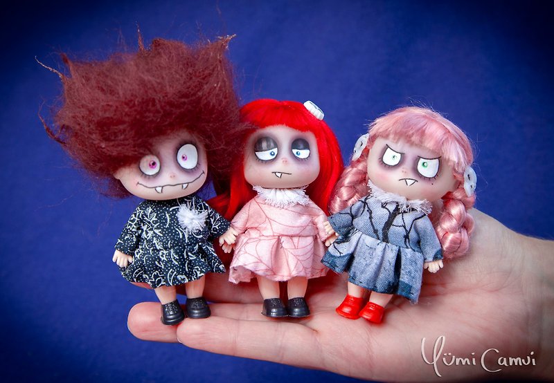 Cute tiny vampire doll by Yumi Camui - Stuffed Dolls & Figurines - Plastic Multicolor