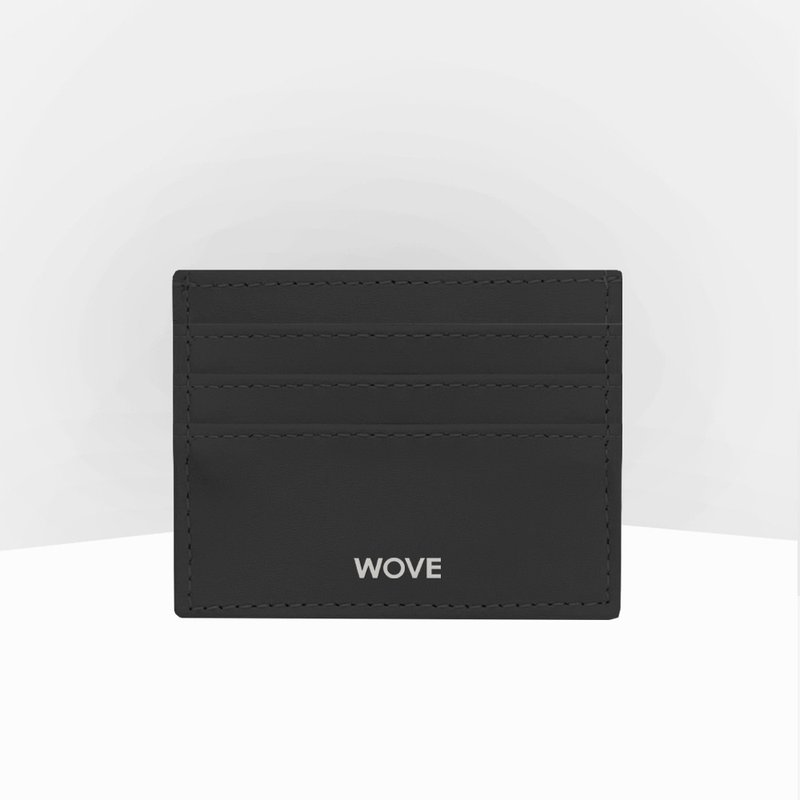 WOVE - Card Holder สีดำ Black กระเป๋าใส่บัตร มีช่องกลาง ใส่แบงค์พันพับได้ - อื่นๆ - หนังเทียม สีดำ