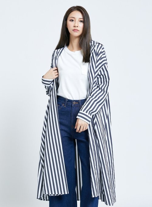 SOMETHING ロングストライプ長袖シャツ(黒) #衣衣#衣 - ショップ