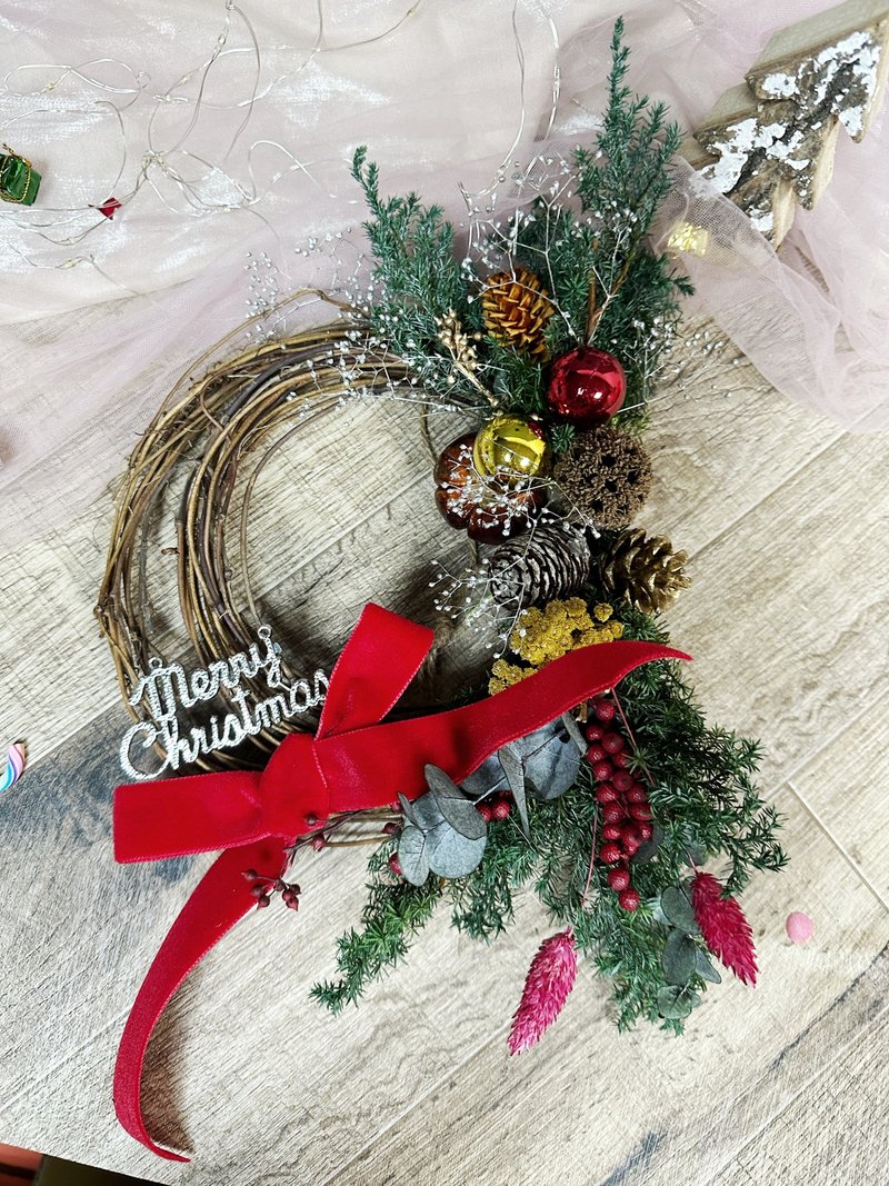 KL-聖誕花圈15cm/DIY材料包 - 擺飾/家飾品 - 植物．花 