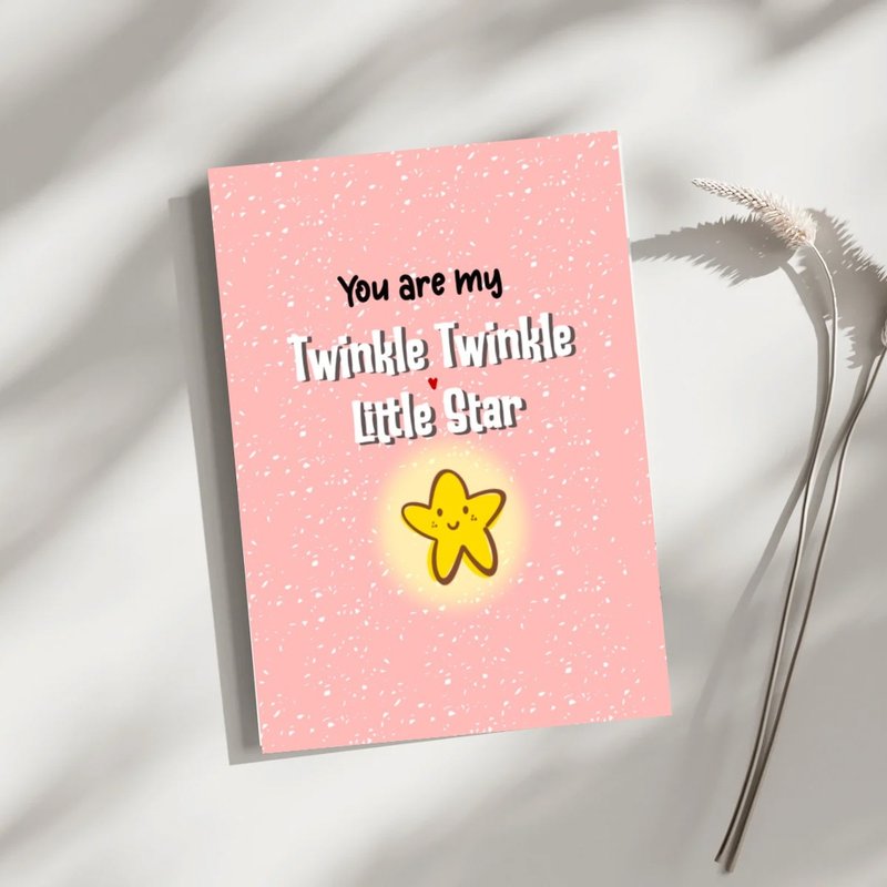 情人節卡片 – You Are My Twinkle Twinkle Little Star A6數檔 - 電子似顏繪/繪畫/插畫 - 其他材質 