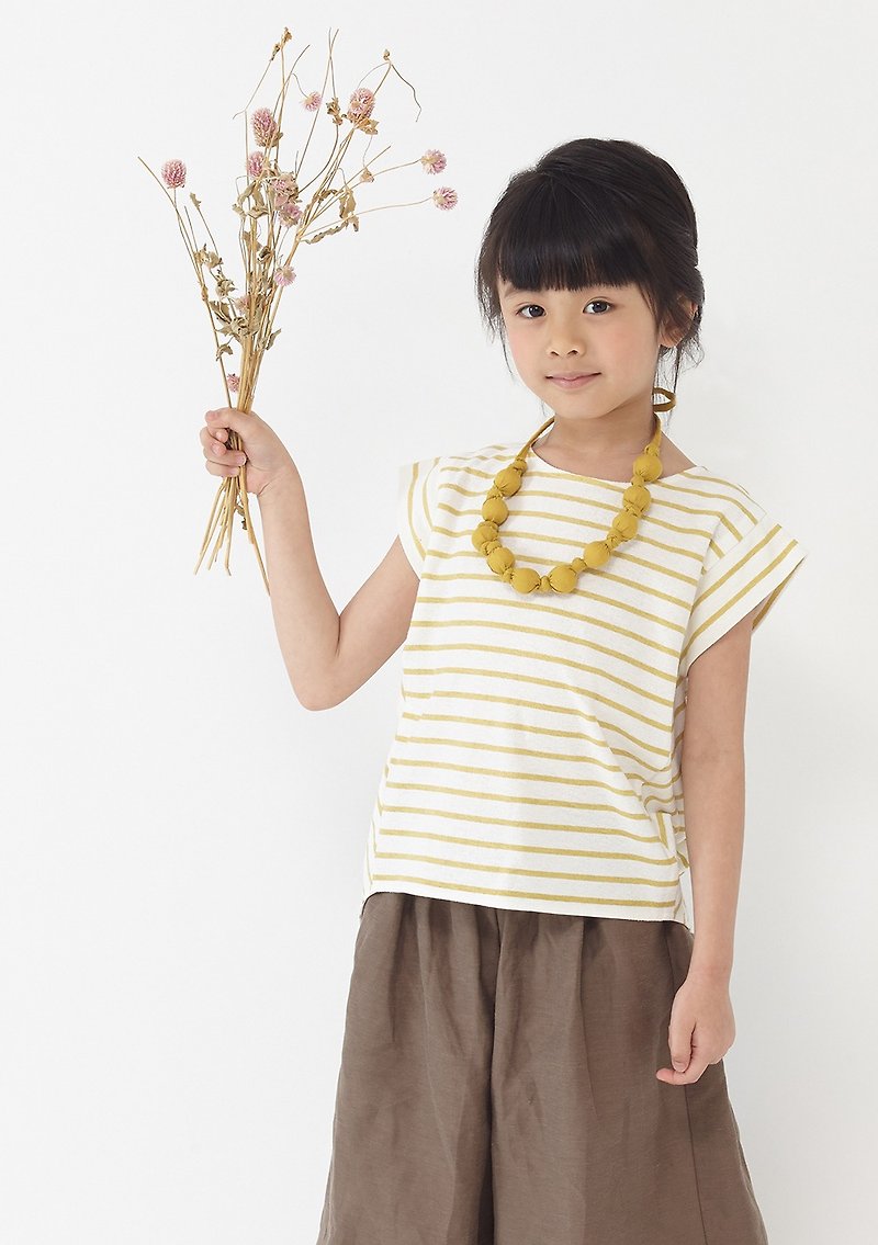 Ángeles- Wide sleeveless striped shirt (7-10 years old) - อื่นๆ - ผ้าฝ้าย/ผ้าลินิน 