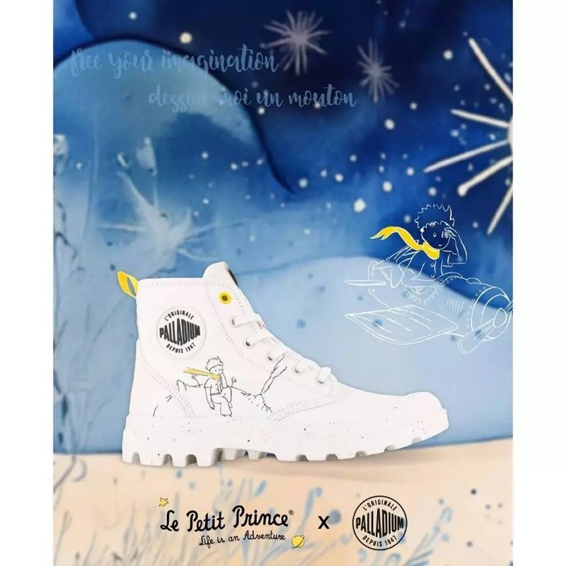 【限量】PALLADIUM x 小王子聯名 中性款 奶油白 74449 - 女短靴/中筒靴 - 其他材質 多色