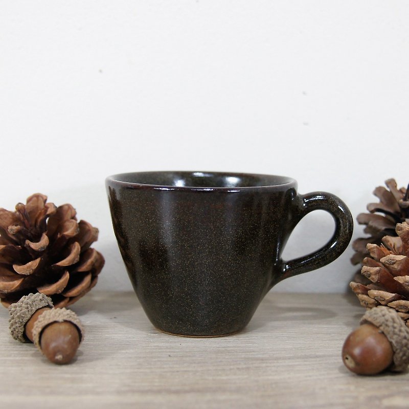 Wujin second generation coffee cup, teacup, mug, water cup - about 120ml - แก้วมัค/แก้วกาแฟ - ดินเผา สีดำ