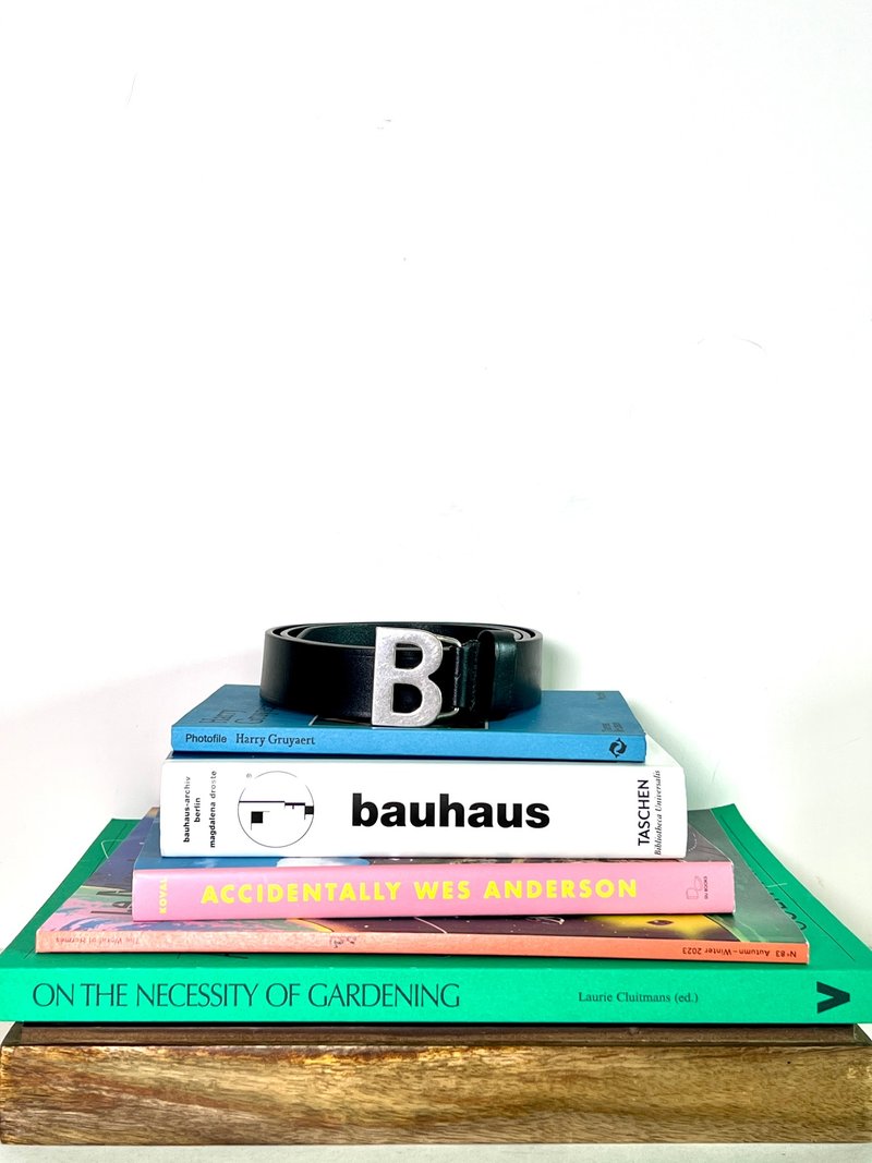 BALENCIAGA B buckle belt 銀色五金黑色皮帶腰帶 中古美品 - 皮帶/腰帶 - 真皮 黑色