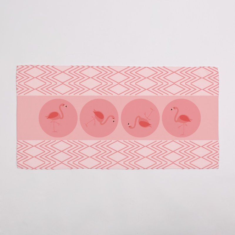 紅鶴 | 竹炭纖維運動毛巾 - 毛巾浴巾 - 聚酯纖維 粉紅色